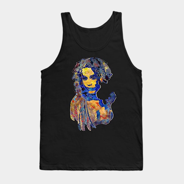 Coy Blue Smiler Tank Top by crunchysqueak